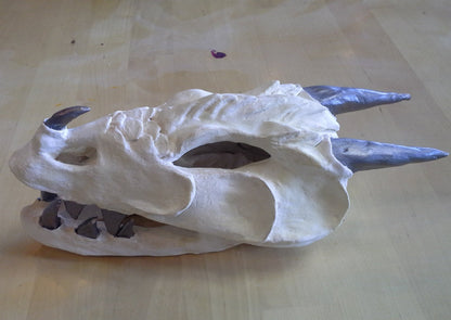 Clay sculpted dragon Skull