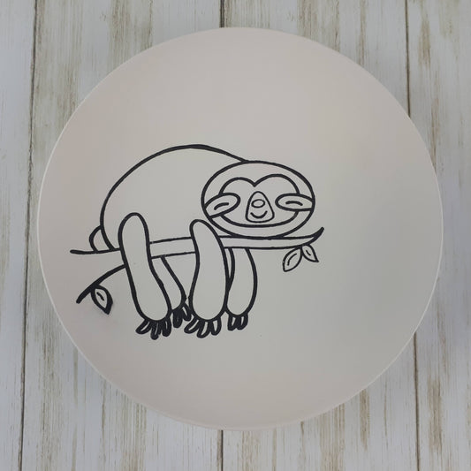 Sloth Colouring Book Salad Plate