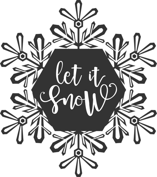 Let It Snow Snowflake Wood Art