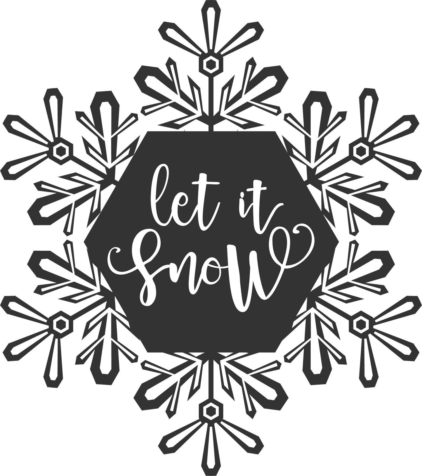 Let It Snow Snowflake Wood Art