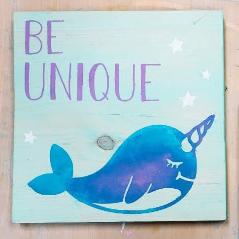 Narwal "Be Unique" Vinyl Cut Out